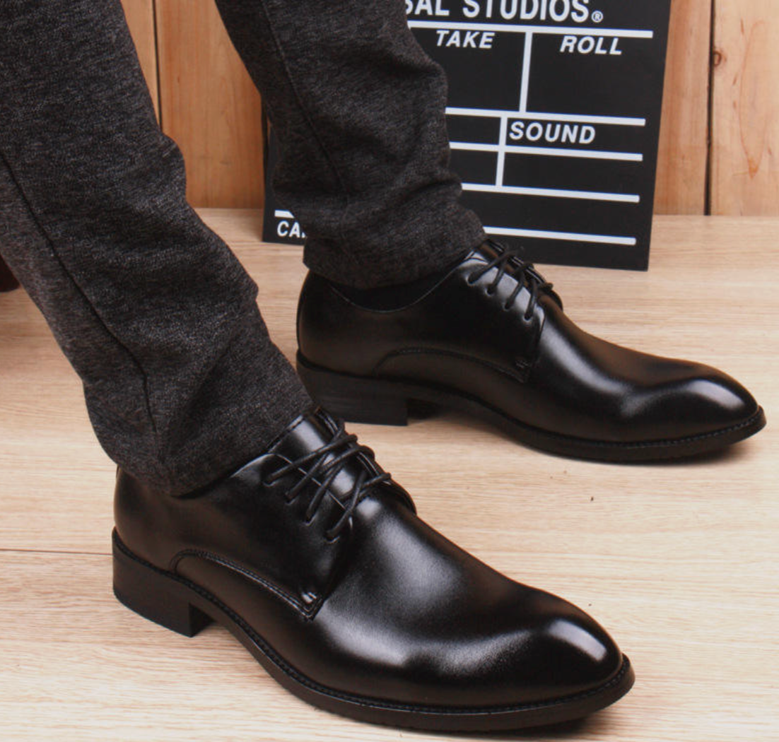 Men’s Genuine Leather Black Formal Dress Shoes