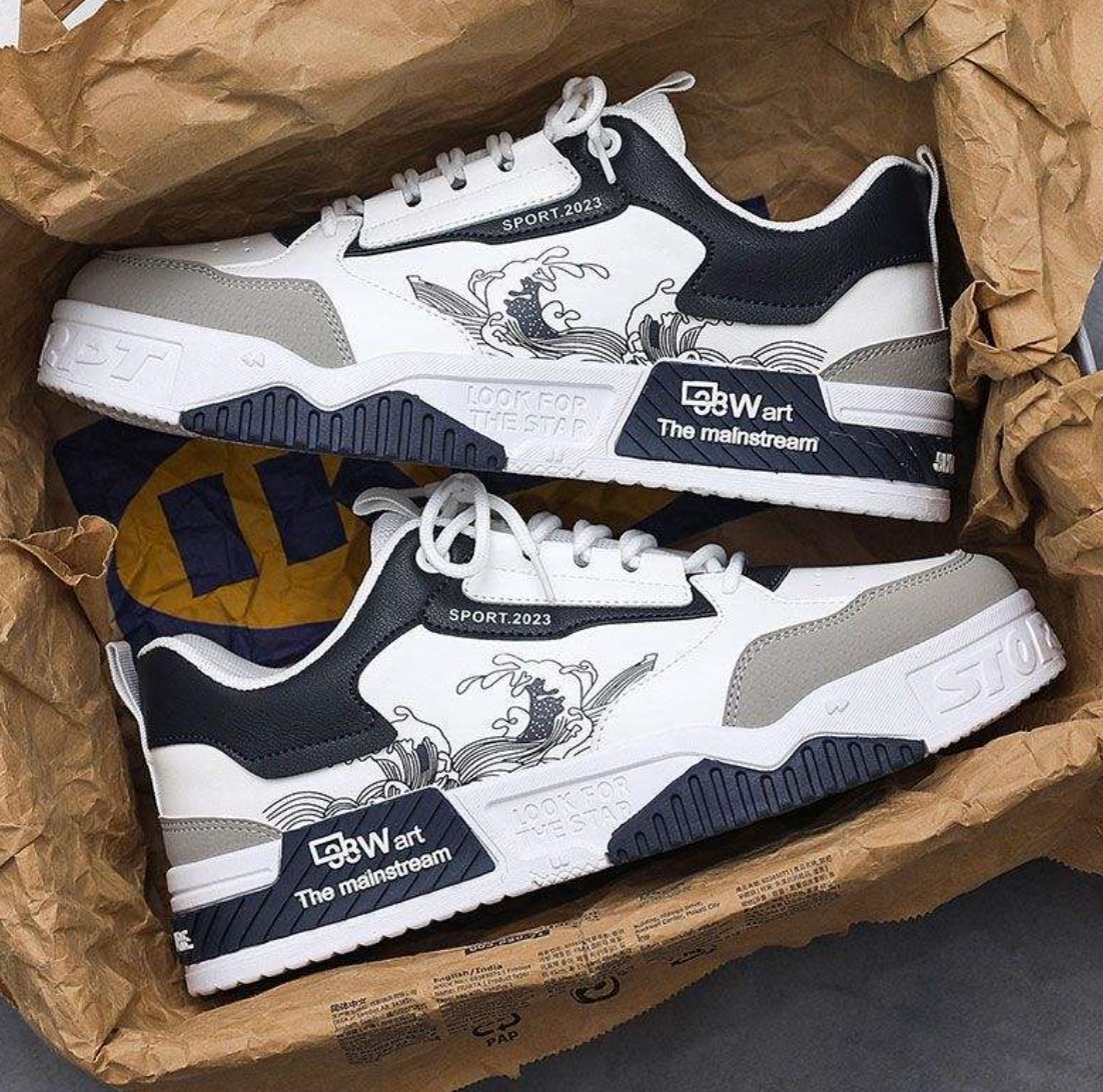 Men’s High-Top Skateboarding Shoes – Height-Increasing Casual Sports Sneakers