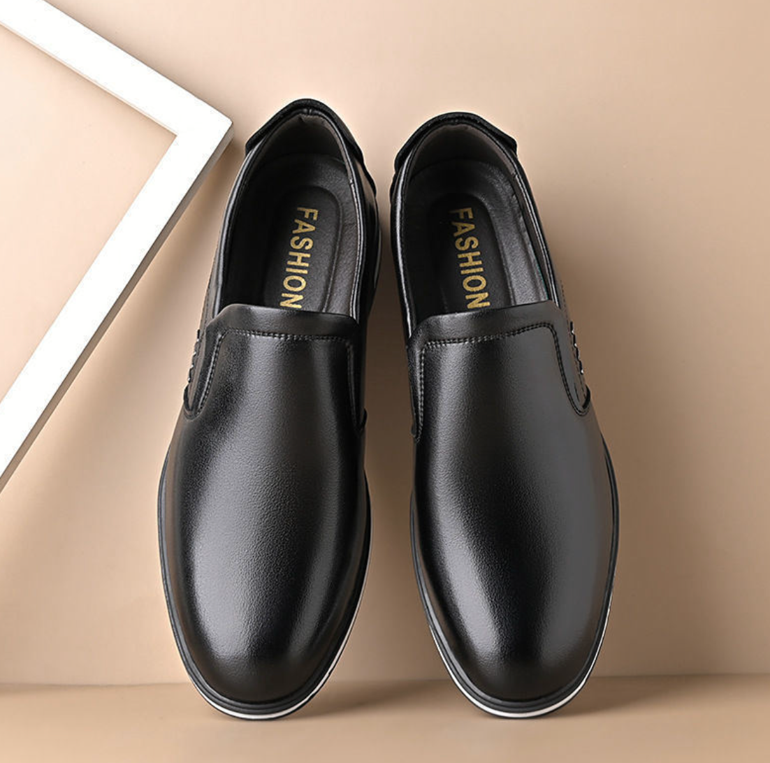 Men’s Soft Leather Casual Business Shoes – Non-Slip Dress Shoes