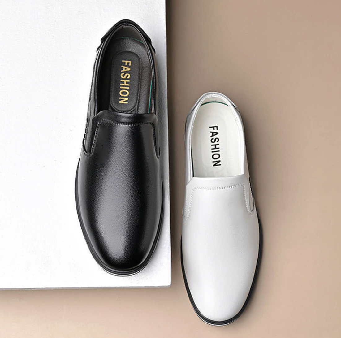 Men’s Soft Leather Casual Business Shoes – Non-Slip Dress Shoes