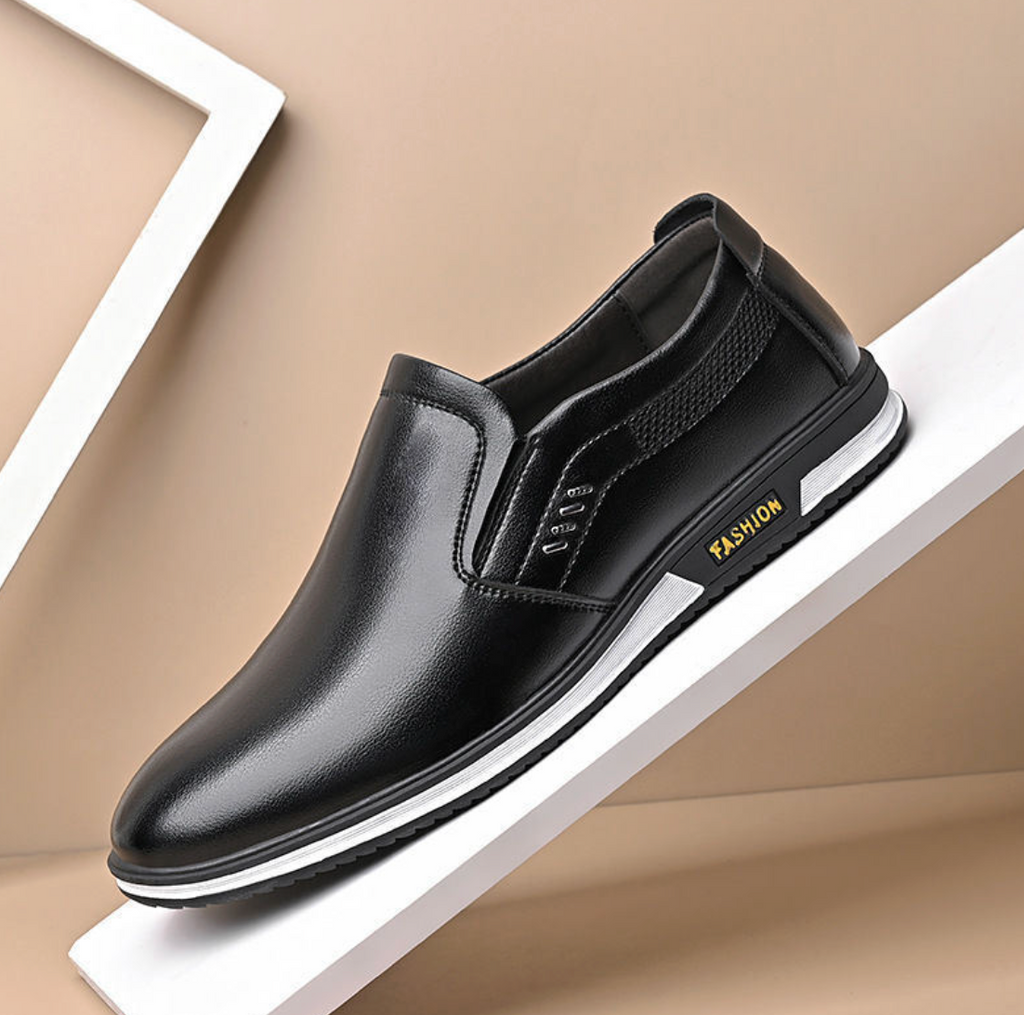 Men’s Soft Leather Casual Business Shoes – Non-Slip Dress Shoes
