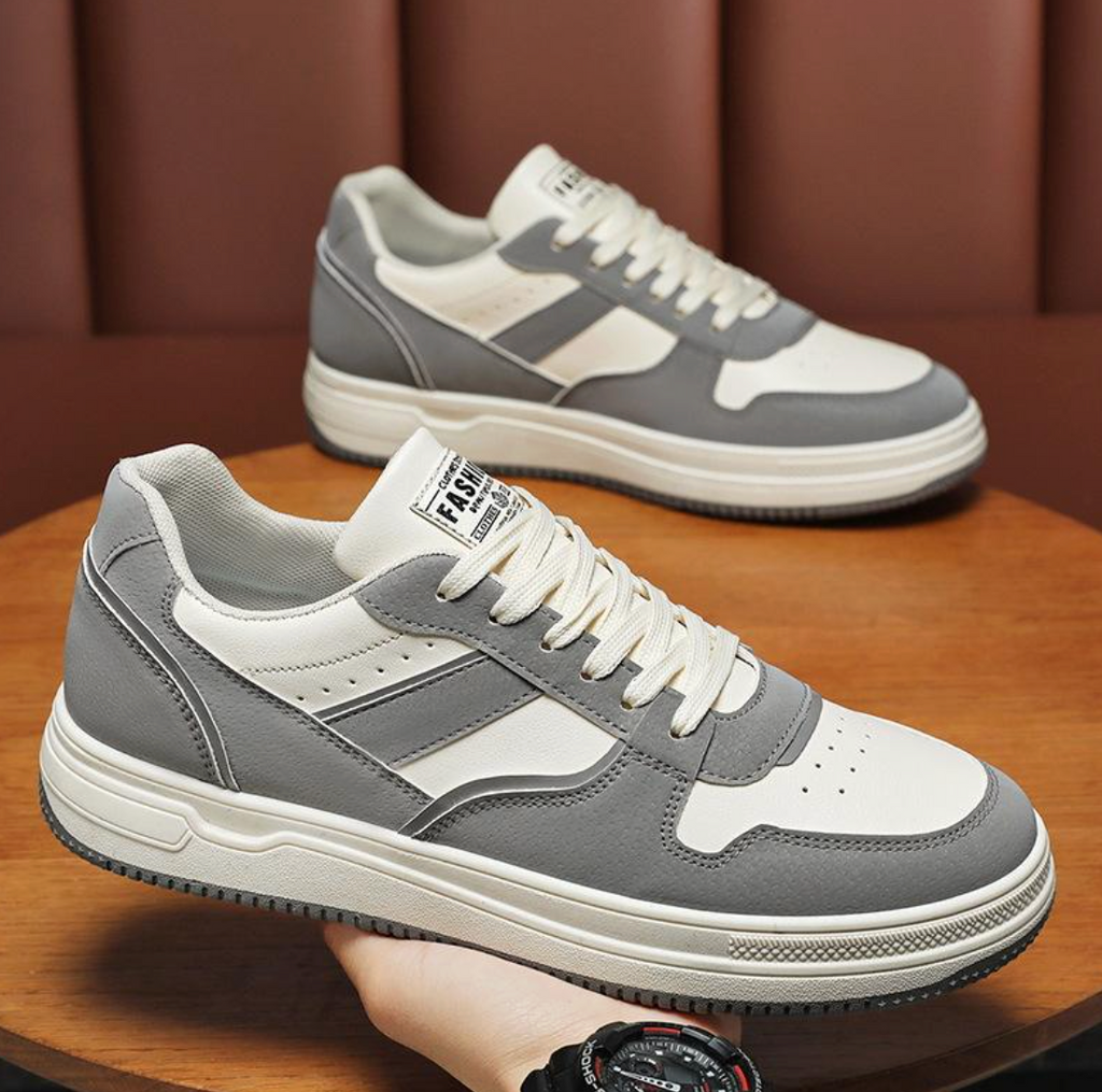 Men’s Breathable White Casual Sneakers – Modern Everyday Shoes