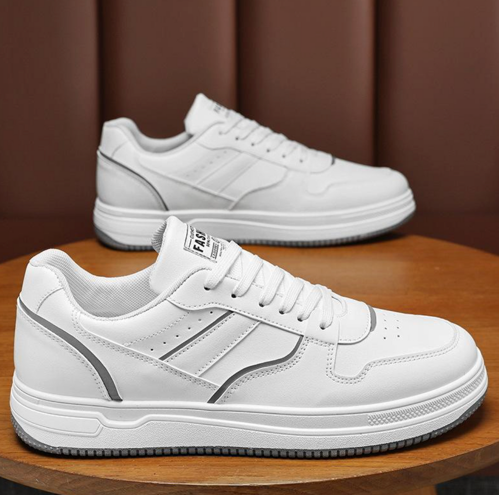 Men’s Breathable White Casual Sneakers – Modern Everyday Shoes