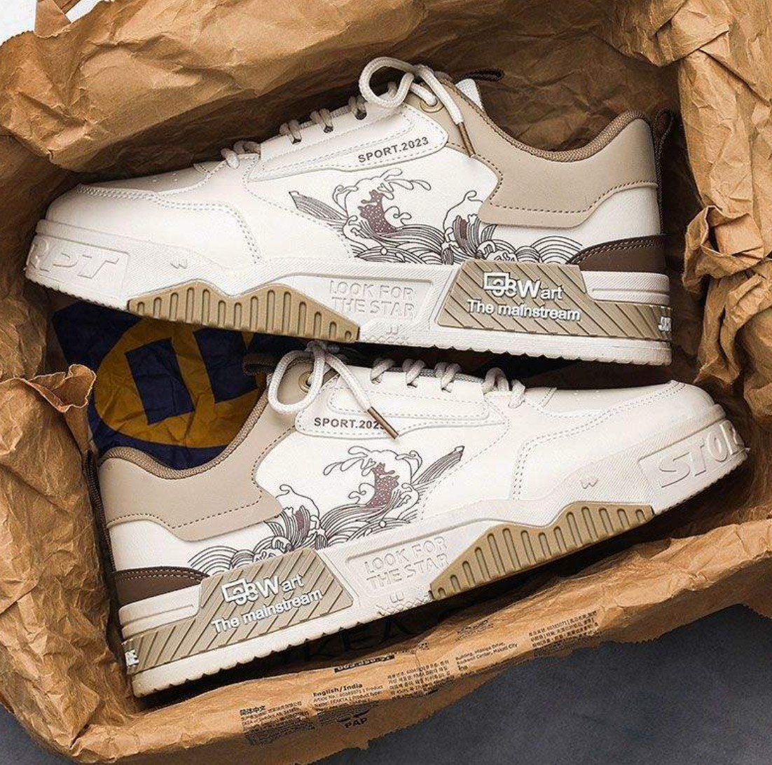 Men’s High-Top Skateboarding Shoes – Height-Increasing Casual Sports Sneakers